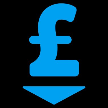 Lirası aşağı düz vektör simgesi simgesi