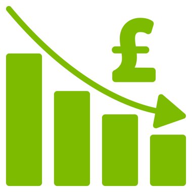 Lirası durgunluk Bar grafik düz vektör simgesi simgesi
