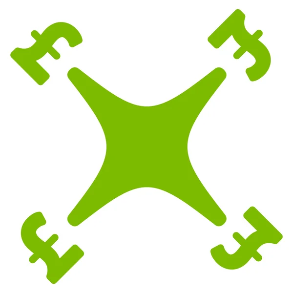 Pound Business Drone Flat Vector Icon Symbol — Stockový vektor