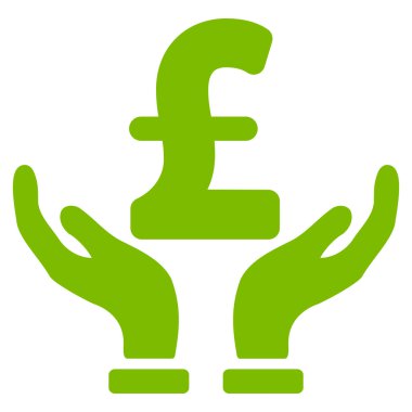 Lirası sigorta eller düz vektör simgesi simgesini