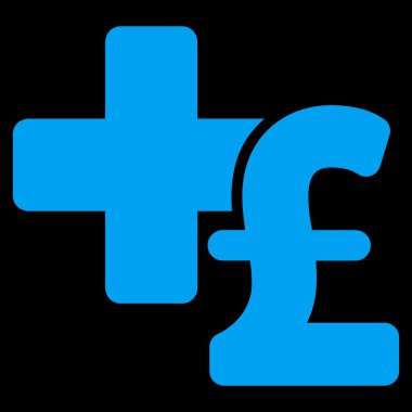 Tıbbi Lirası iş düz vektör simgesi simgesi