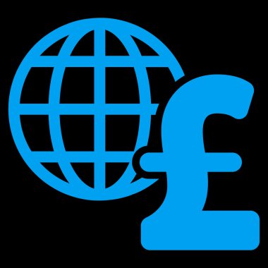 Küresel Lirası ekonomi düz vektör simgesi simgesi