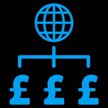 Küresel Pound ödeme düz vektör simgesi simgesi