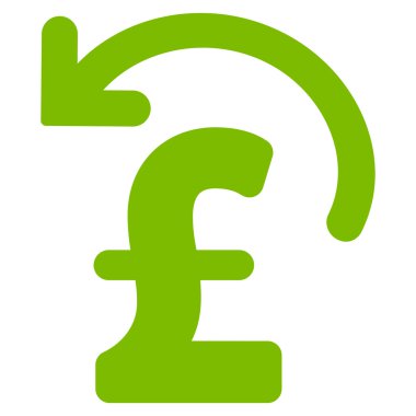 Pound ödeme düz vektör simgesi simgesi geri al