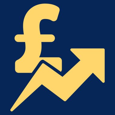 Pound Satış büyüme düz vektör simgesi simgesi