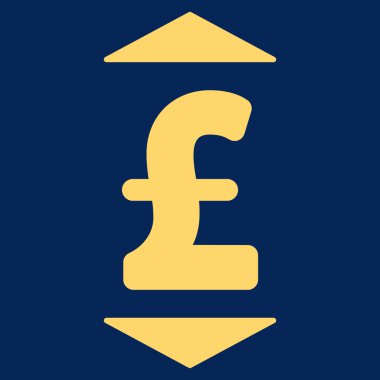 Pound yukarı aşağı düz vektör simgesi simgesi