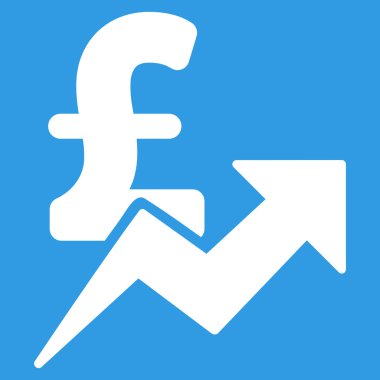 Pound Satış büyüme düz vektör simgesi simgesi