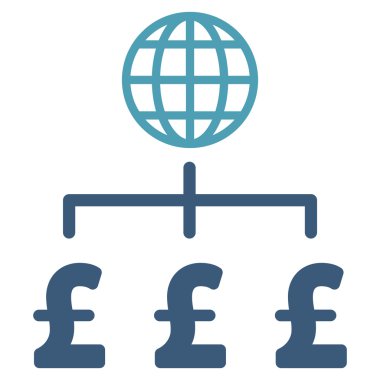 Küresel Pound ödeme düz vektör simgesi simgesi