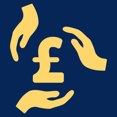 Lirası bakım eller düz vektör simgesi simgesini