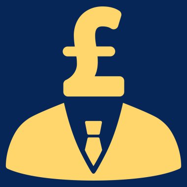 Lirası işadamı düz vektör simgesi simgesi