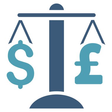 Doları Lirası denge düz vektör simgesi simgesi