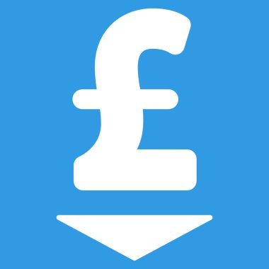 Lirası aşağı düz vektör simgesi simgesi