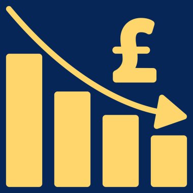 Lirası durgunluk Bar grafik düz vektör simgesi simgesi