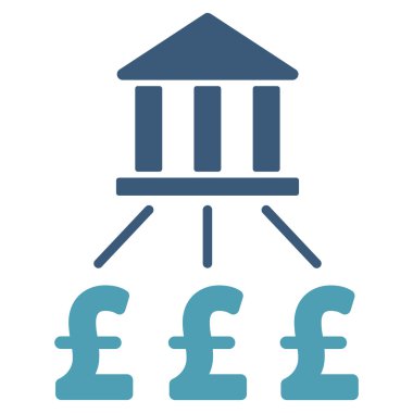 Banka Pound ödeme düz vektör simgesi simgesi