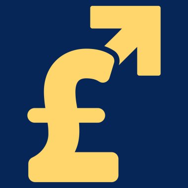 Lirası büyüme düz vektör simgesi simgesi