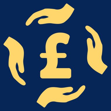 Lirası bakım eller düz vektör simgesi simgesini