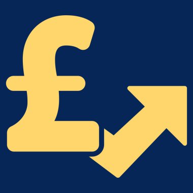 Lirası büyüme düz vektör simgesi simgesi