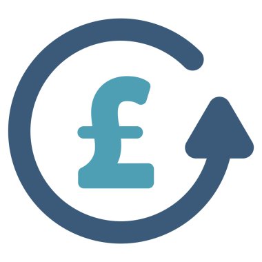 Ters ibraz Lirası düz vektör simgesi simgesi