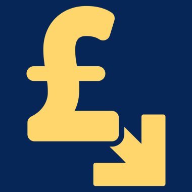 Lirası azalma düz vektör simgesi simgesi