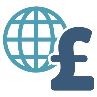 Küresel Lirası ekonomi düz vektör simgesi simgesi