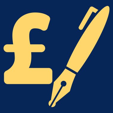 Kalem Lirası fiyat düz vektör simgesi simgesi