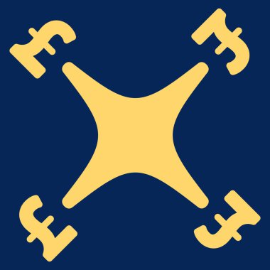 Pound Business Drone Flat Vector Icon Symbol