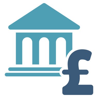 Müze Pound ödeme düz vektör simgesi simgesi