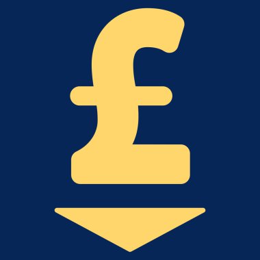 Lirası aşağı düz vektör simgesi simgesi