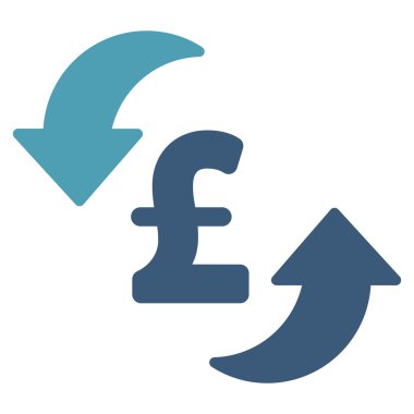 Pound maliyet düz vektör simgesi simgesi