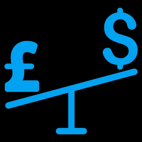 Dollar Pound Swing Symbole d'icône vectorielle plate — Image vectorielle