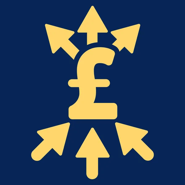 Pfund Zahlungsvermittler flache Vektor Symbol Symbol — Stockvektor