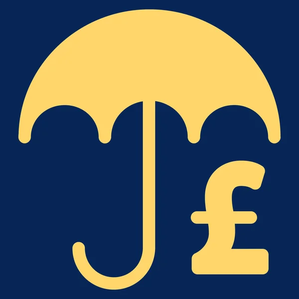 Pfund finanziellen Schirm flache Vektor Symbol Symbol — Stockvektor