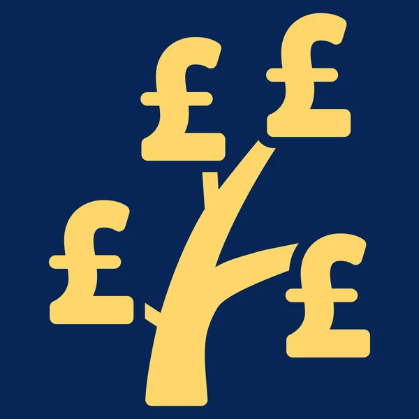Pfund Geld Baum flache Vektor Symbol Symbol — Stockvektor