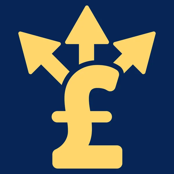 Geteiltes Pfund Zahlung flacher Vektor Symbol Symbol — Stockvektor