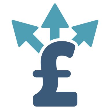 Split Pound ödeme düz vektör simgesi simgesi