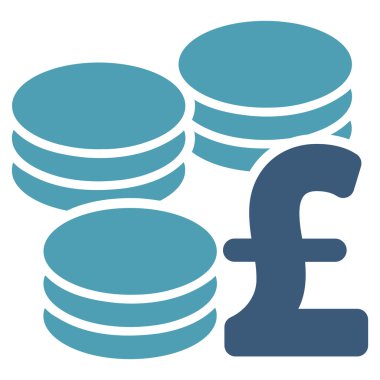 Düz vektör simgesi simgesi Lirası paraları