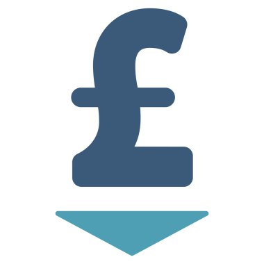 Lirası aşağı düz vektör simgesi simgesi