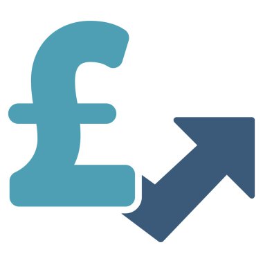 Lirası büyüme düz vektör simgesi simgesi