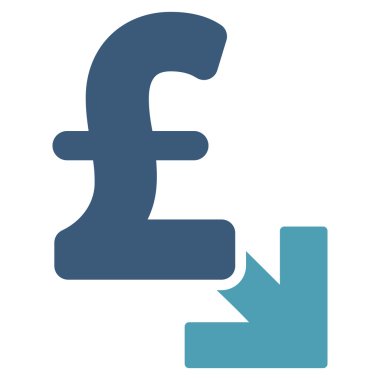 Lirası azalma düz vektör simgesi simgesi