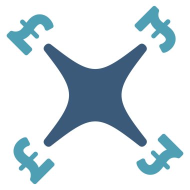 Pound Business Drone Flat Vector Icon Symbol