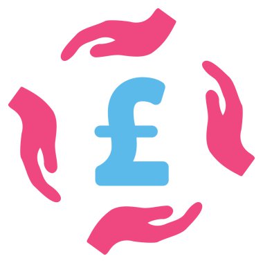 Lirası bakım eller düz vektör simgesi simgesini