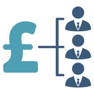 Personel Pound ödeme düz vektör simgesi simgesi