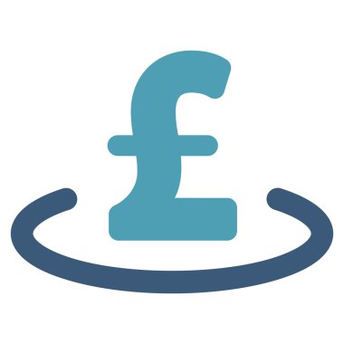 Lirası yer düz vektör simgesi simgesi