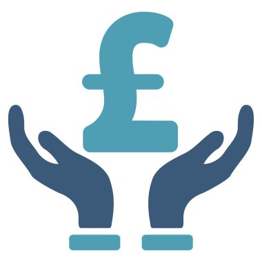 Lirası sigorta eller düz vektör simgesi simgesini