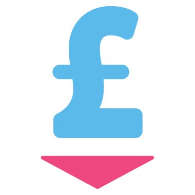 Lirası aşağı düz vektör simgesi simgesi