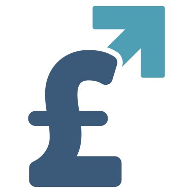 Lirası büyüme düz vektör simgesi simgesi