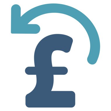 Pound ödeme düz vektör simgesi simgesi geri al