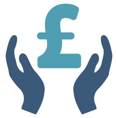 Lirası bakım eller düz vektör simgesi simgesini