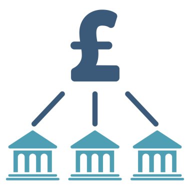 Lirası banka organizasyon düz vektör simgesi simgesi