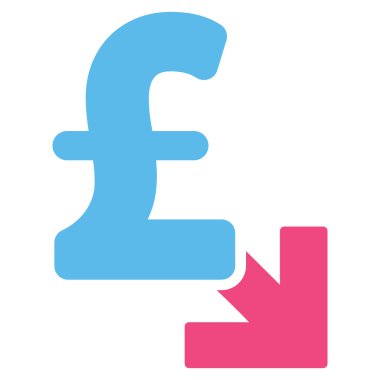 Lirası azalma düz vektör simgesi simgesi